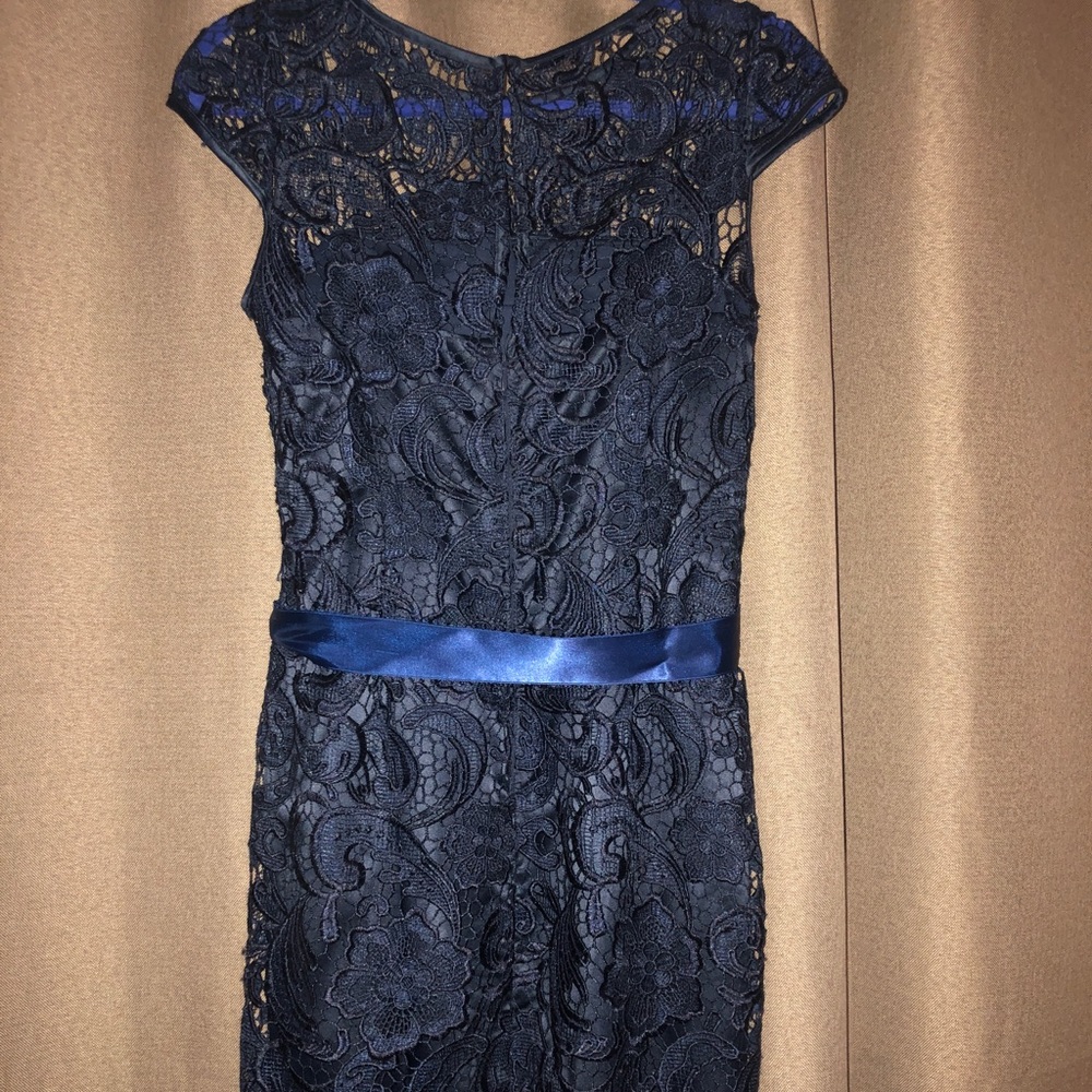 Adrianna Papell Womens Navy Lace